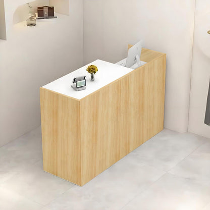 Holz Rezeptionstheke mit Stauraum – 180 cm, Weiß