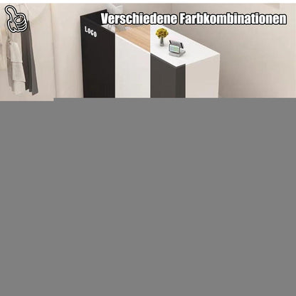 Holz Rezeptionstheke mit Stauraum – 180 cm, Weiß