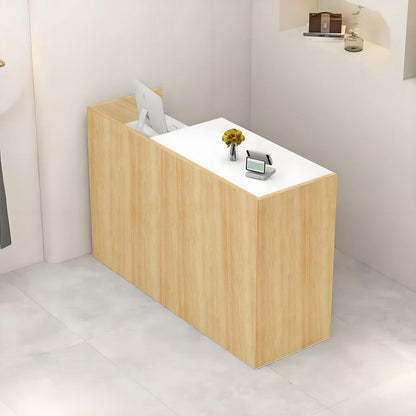 Holz Rezeptionstheke mit Stauraum – 130cm, Weiß