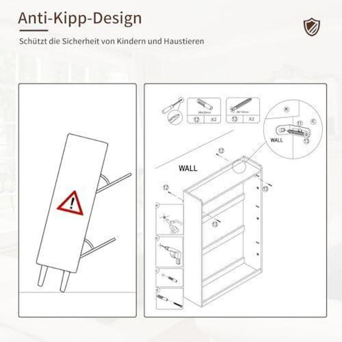 Schmaler Schuhschrank mit Klappläden – Platzsparend & Modern