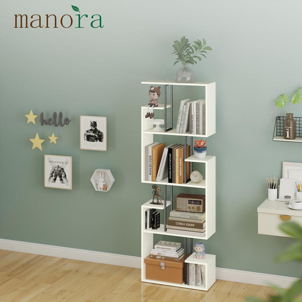 Weißes Bücherregal Groß – Raumteiler & Shelf (60x24x174)