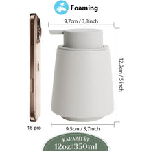 Grauer Schaumseifenspender 400ml – Keramik Spender für Küche & Bad