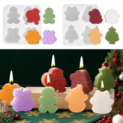 2x Weihnachtskerzenform Silikon – 3D Gießform für DIY Kerzen & Seife