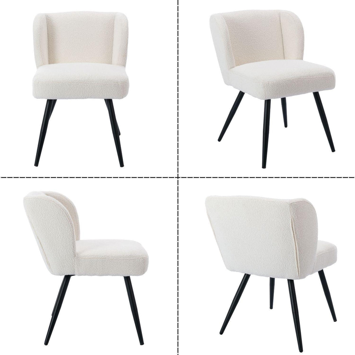 Moderner Esszimmerstuhl Set 4er – Gepolstert, Weiß