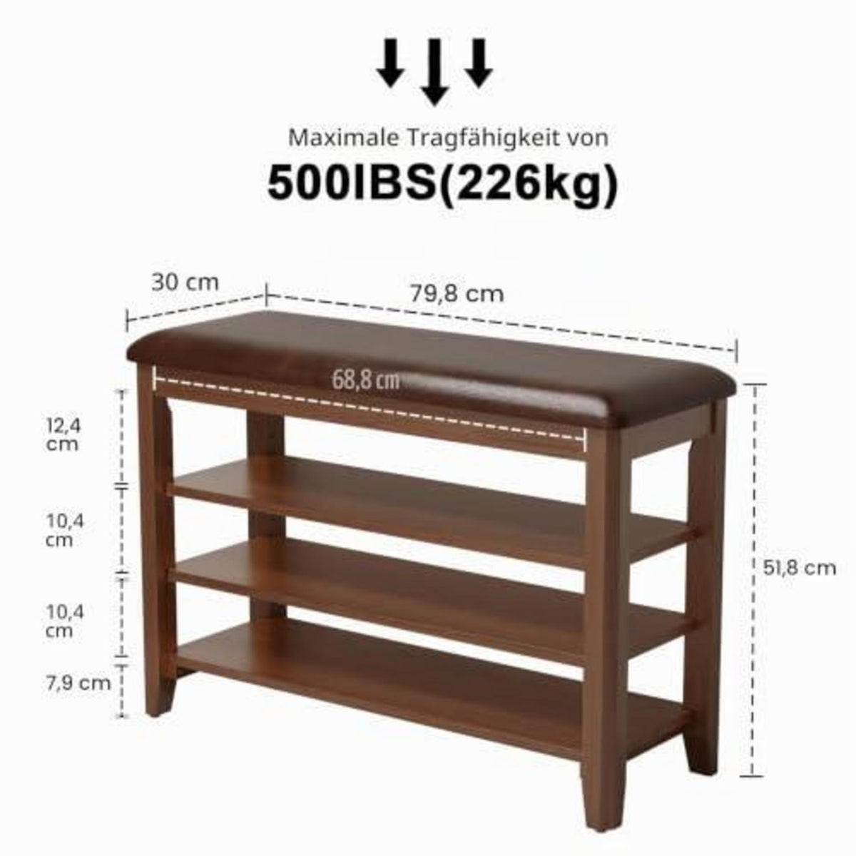 Schuhbank mit Kissen & Sitzfläche – Holzbank für Diele