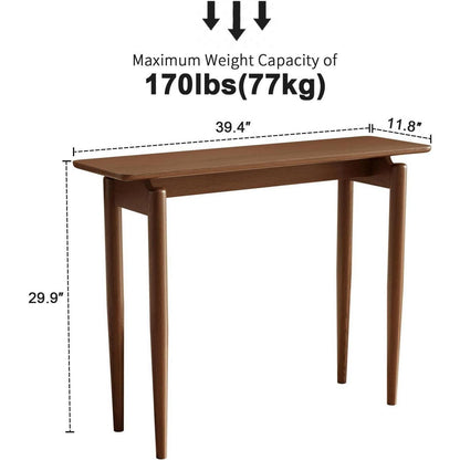 Schmaler Konsolentisch Holz – Walnussbraun, 100x30x76 cm