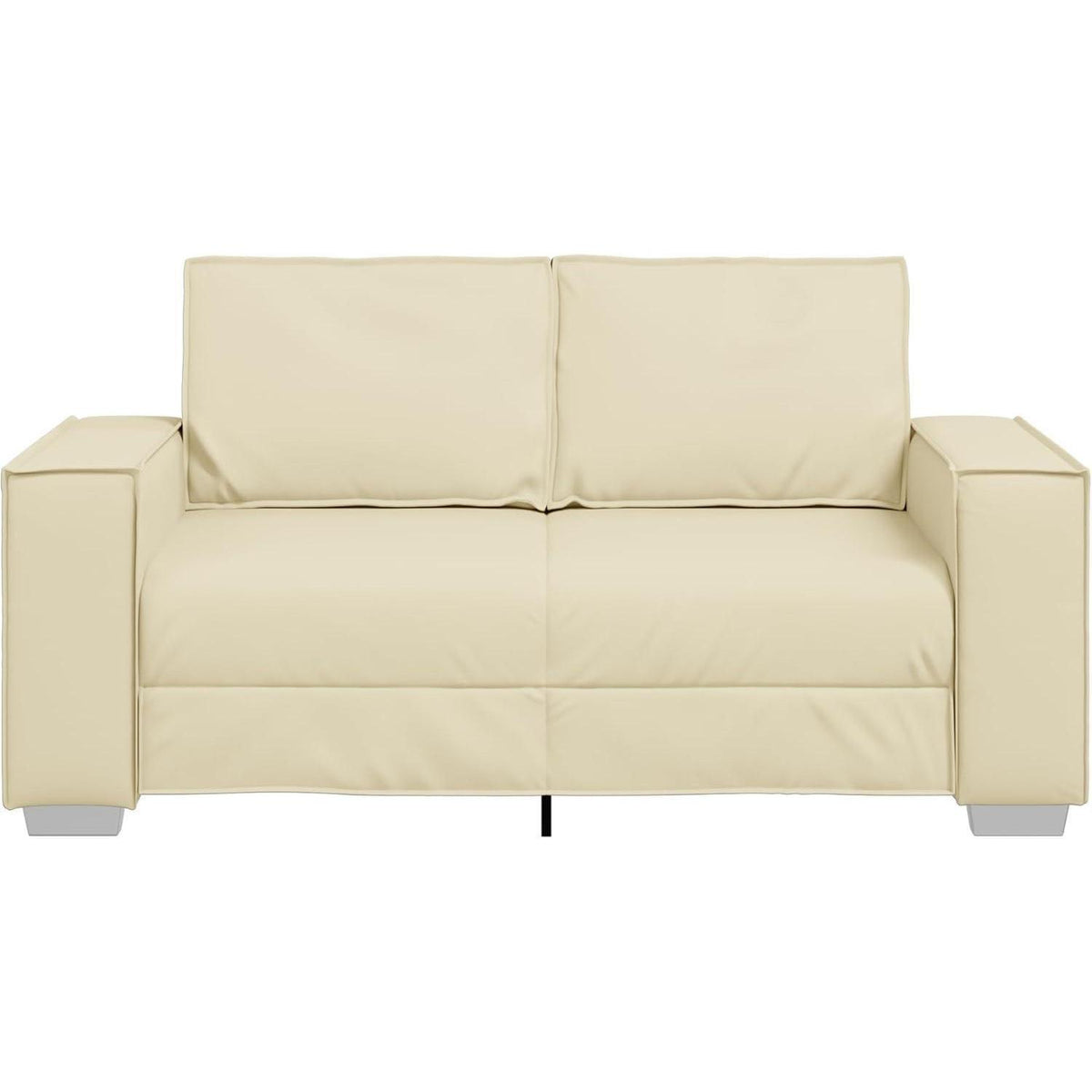 2-Sitzer Sofa Creme – Kleines Sofa 120cm in Lederoptik