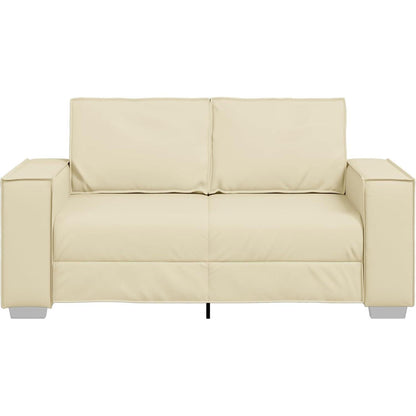 2-Sitzer Sofa Creme – Kleines Sofa 120cm in Lederoptik