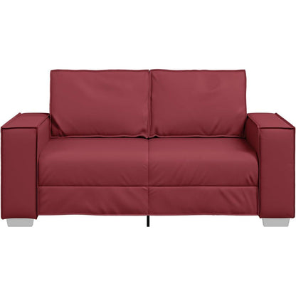 2-Sitzer Sofa Weinrot – Couch 120cm für Wohnzimmer in Lederoptik