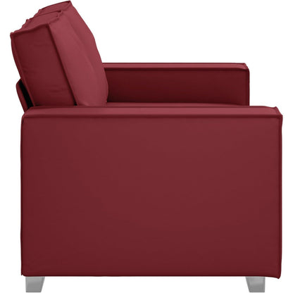 2-Sitzer Sofa Weinrot – Couch 120cm für Wohnzimmer in Lederoptik