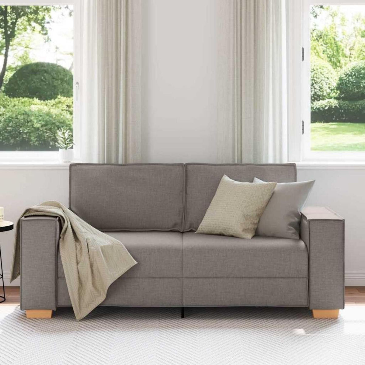 2-Sitzer Sofa Taupe – Bequemes Polstersofa 140 cm