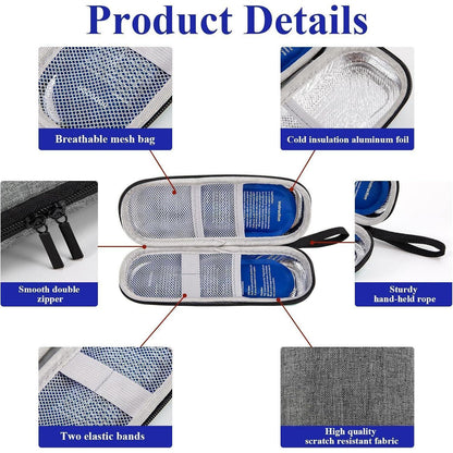 Insulin Kühltasche mit Kühlakkus – Diabetes Zubehör Reisebox Grau