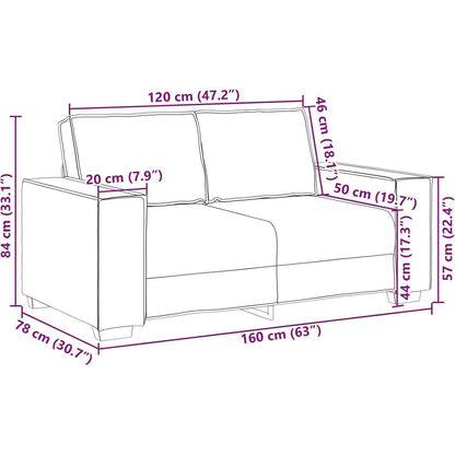2-Sitzer Sofa Schwarz – Couch 120cm in Lederoptik