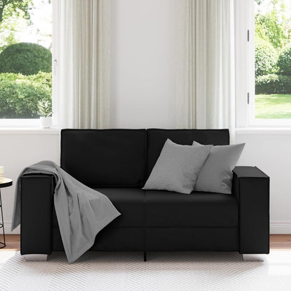 2-Sitzer Sofa Schwarz – Couch 120cm in Lederoptik