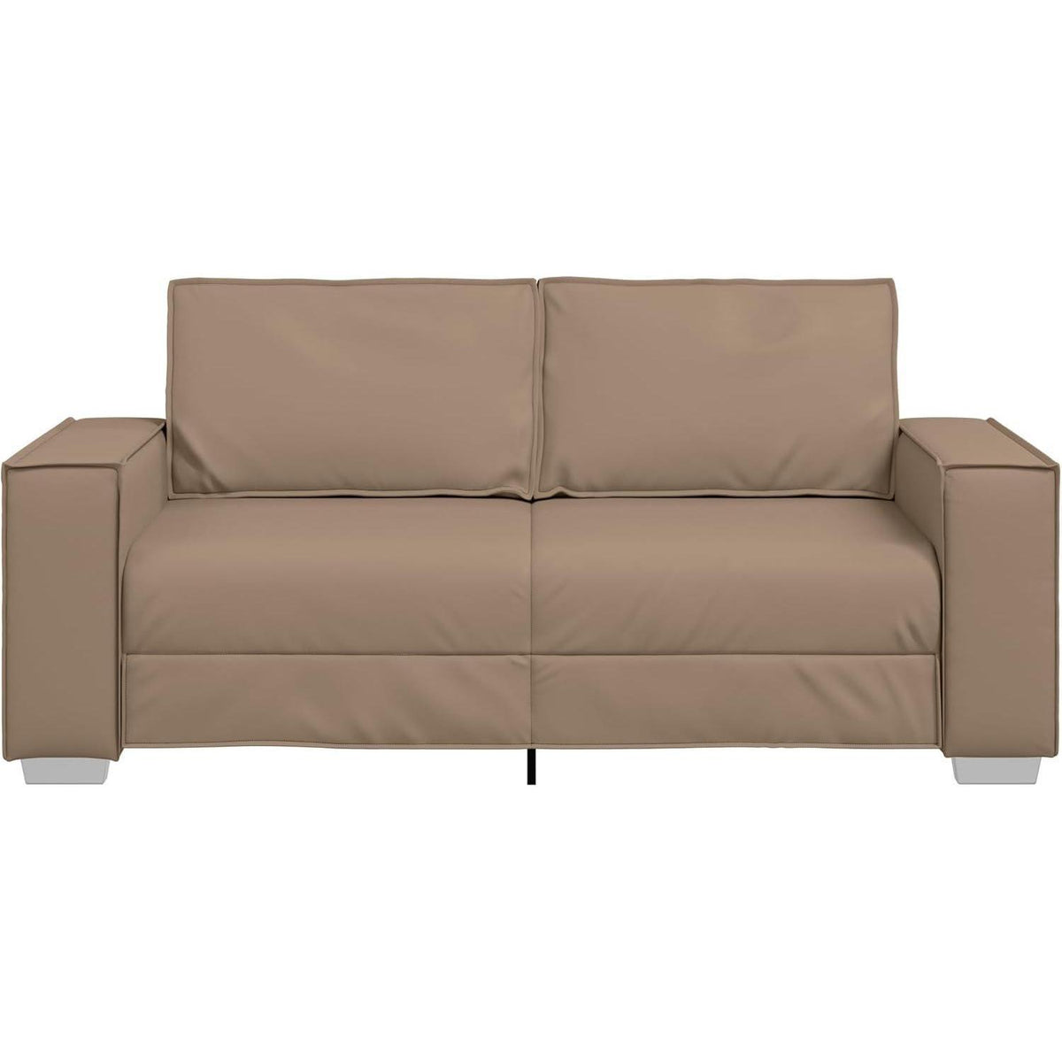 2-Sitzer Sofa Cappuccino – Modernes Mini Sofa 140cm in Lederoptik