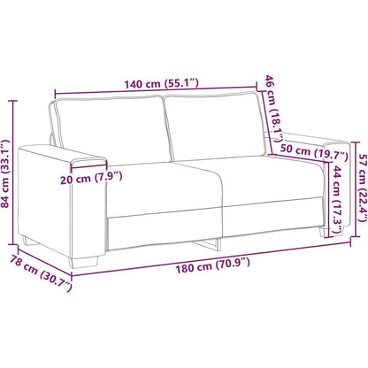 Weißes 2-Sitzer Sofa 140 cm – Kleines Sofa in Lederoptik