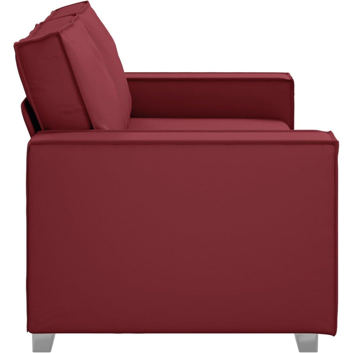 2-Sitzer Sofa Weinrot – Couch 140cm für Wohnzimmer in Lederoptik