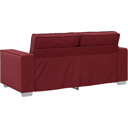2-Sitzer Sofa Weinrot – Couch 140cm für Wohnzimmer in Lederoptik