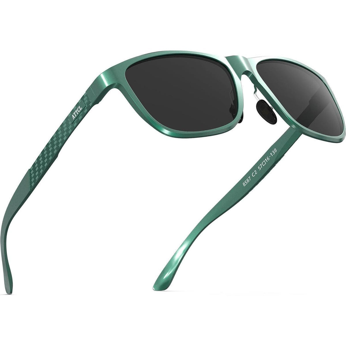 Herren Polarisierte Sonnenbrille Al-Mg Metall Retro Blau/Grau