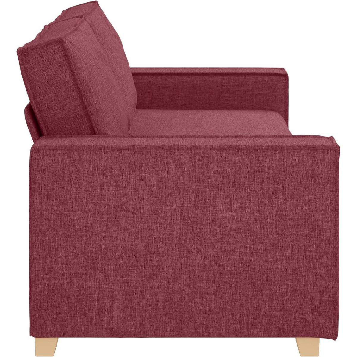 3-Sitzer Sofa Weinrot 180 cm – Bequeme Stoff Couch