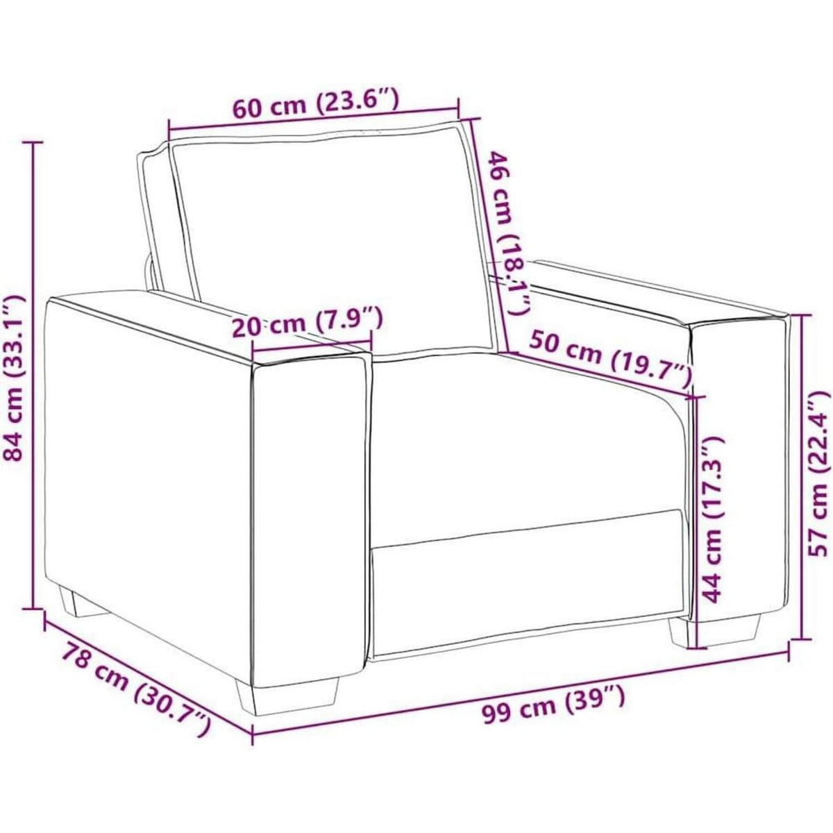 Hellgrauer Stoff-Sessel | Kleines Sofa für Wohnzimmer & Büro