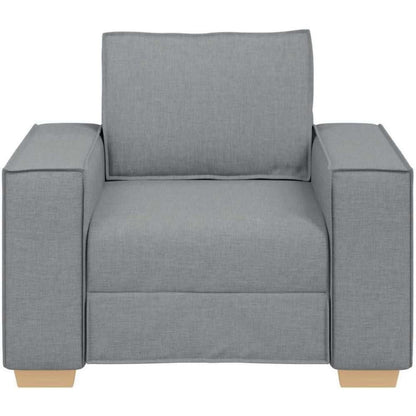 Hellgrauer Stoff-Sessel | Kleines Sofa für Wohnzimmer & Büro