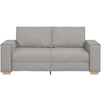 2-Sitzer Sofa Wolkengrau, 140 cm Stoff Couch mit breiten Armlehnen