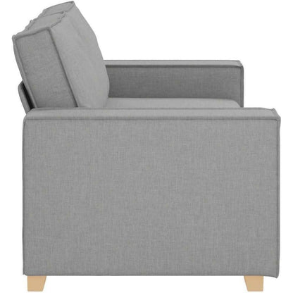 2-Sitzer Sofa Wolkengrau, 140 cm Stoff Couch mit breiten Armlehnen