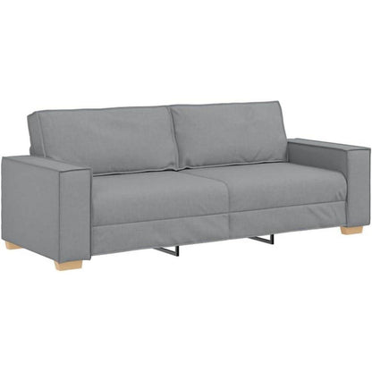 3-Sitzer Sofa Hellgrau Stoff Modern 180 cm mit Kissen