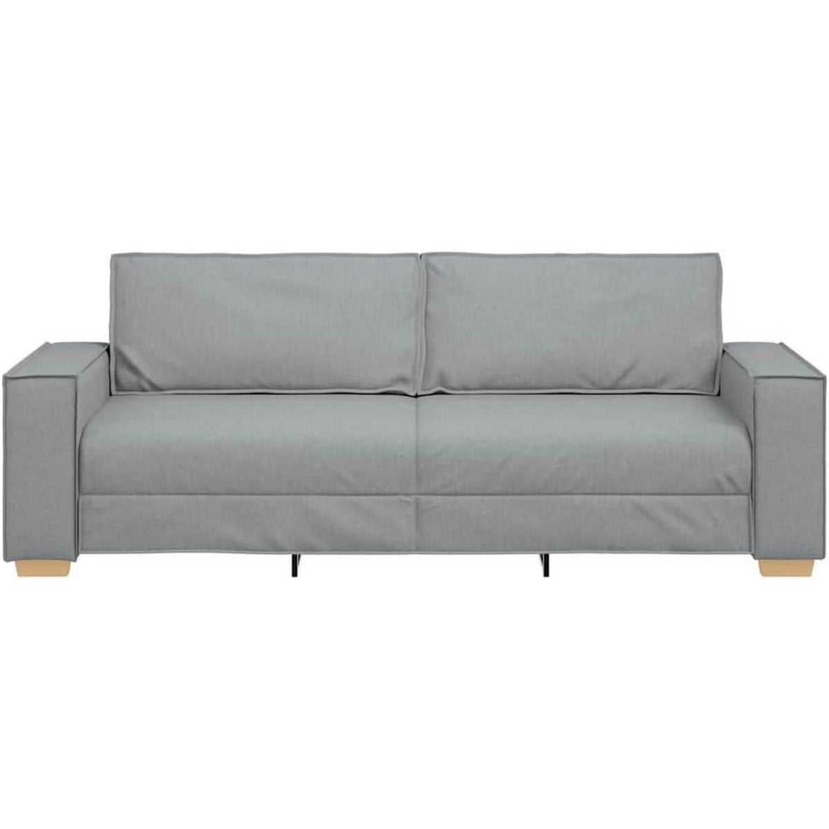 3-Sitzer Sofa Hellgrau Stoff Modern 180 cm mit Kissen