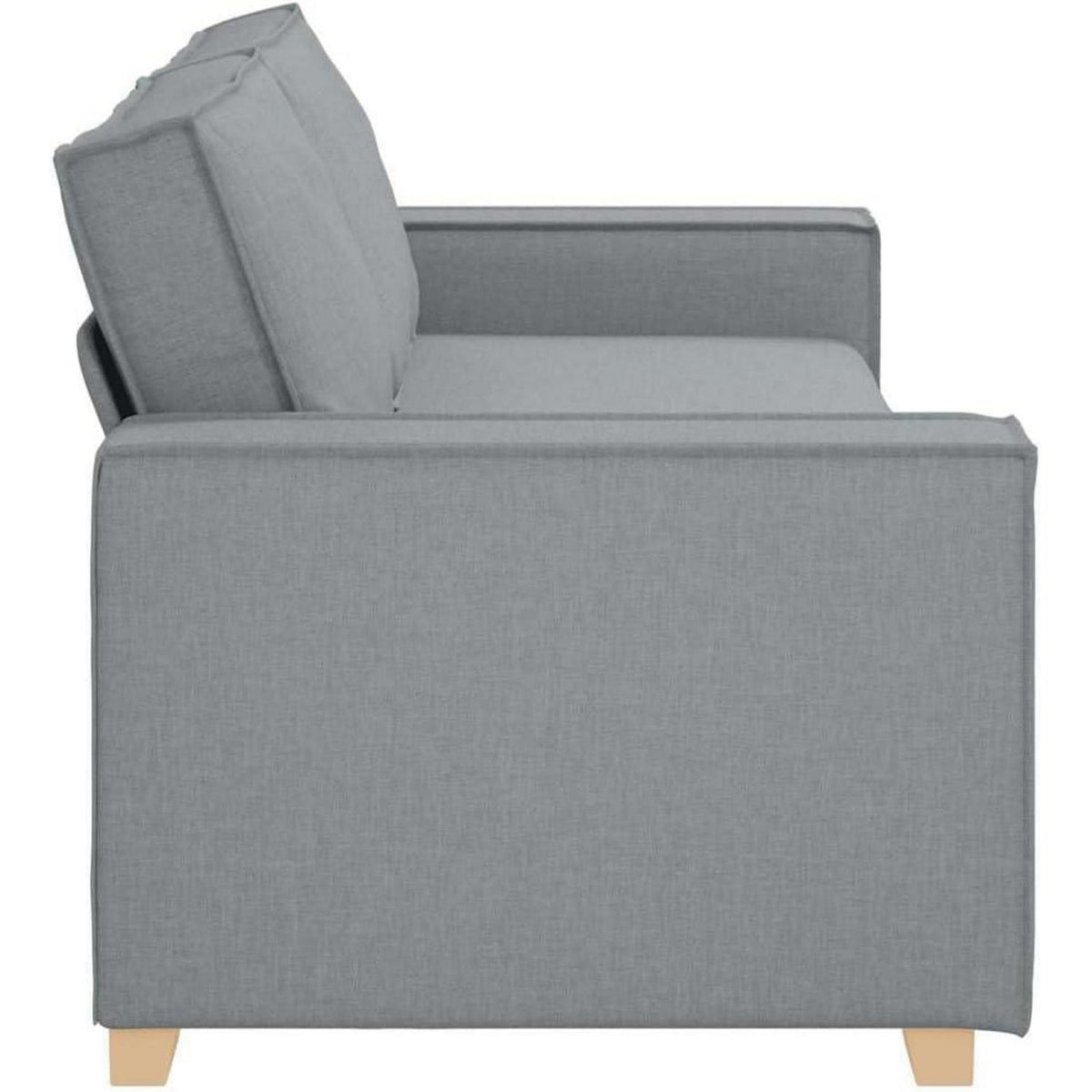 3-Sitzer Sofa Hellgrau Stoff Modern 180 cm mit Kissen