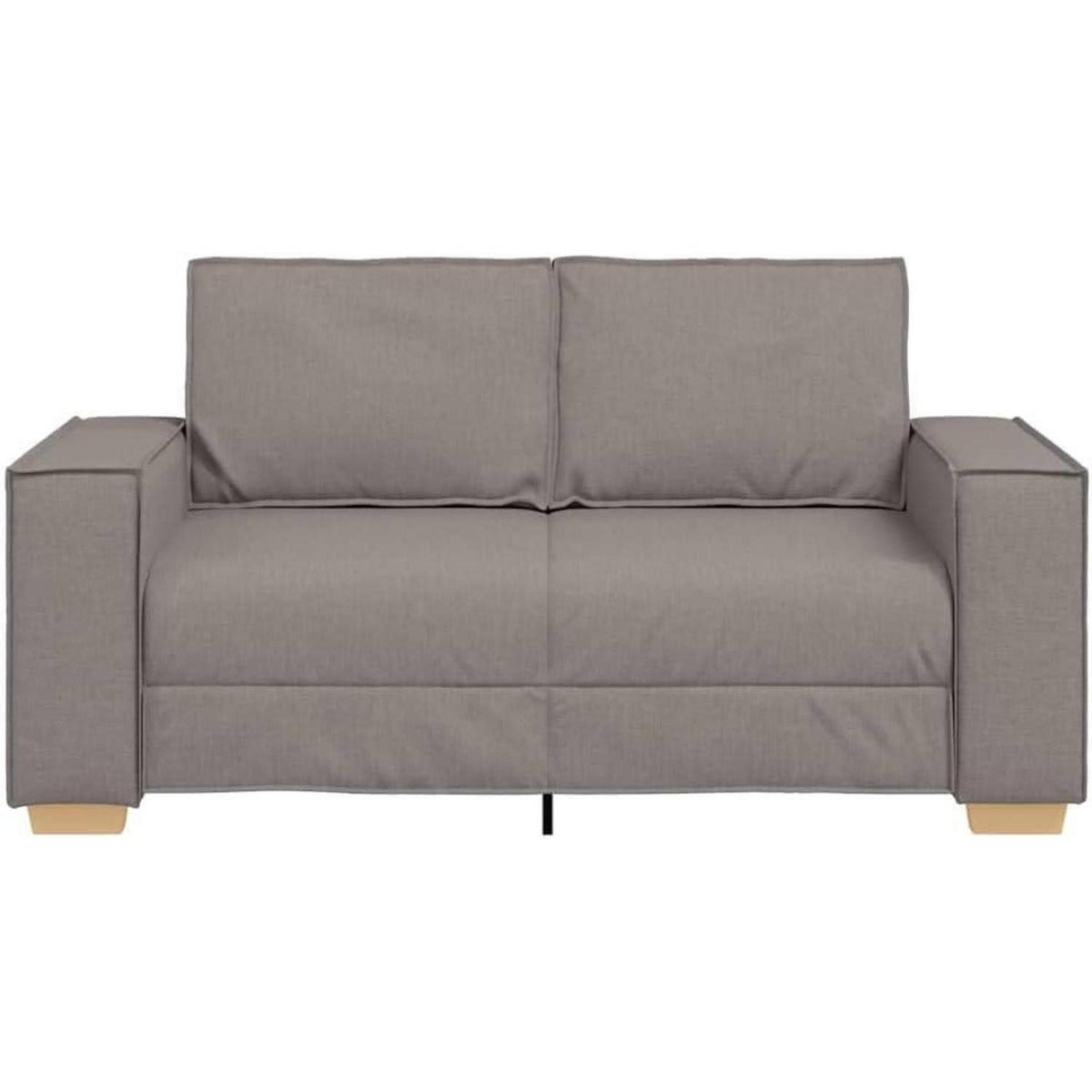 2-Sitzer Sofa Taupe – Bequeme Stoff Couch 120 cm