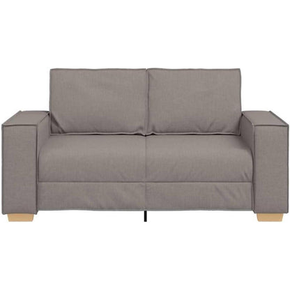 2-Sitzer Sofa Taupe – Bequeme Stoff Couch 120 cm