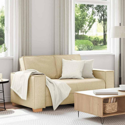 2-Sitzer Sofa Creme – Bequeme Stoff Couch 120 cm