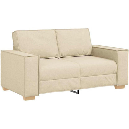 2-Sitzer Sofa Creme – Bequeme Stoff Couch 120 cm