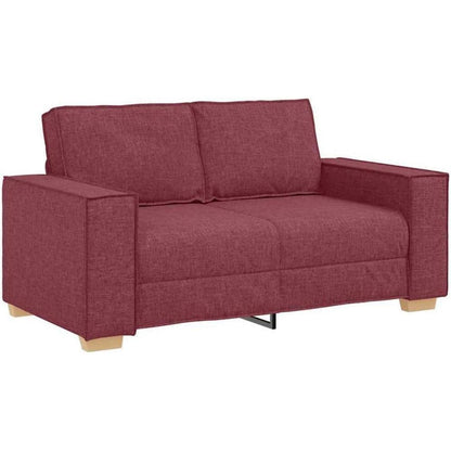 2-Sitzer Sofa Weinrot – Bequeme Stoff Couch 120cm
