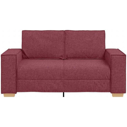 2-Sitzer Sofa Weinrot – Bequeme Stoff Couch 120cm