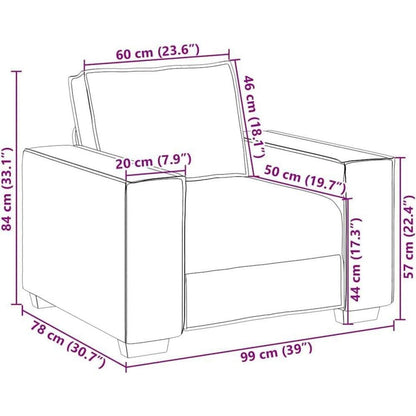 Polstersessel Schwarz 60cm – Bequemes Stoffsofa mit Kissen