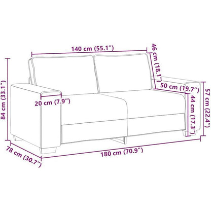 2-Sitzer Sofa Weinrot, 140 cm – Bequemes Polstersofa