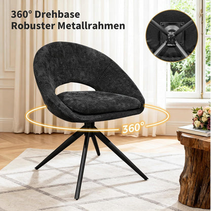 Drehbarer Esszimmerstuhl Set Dunkelgrau – Bequemer Polsterstuhl