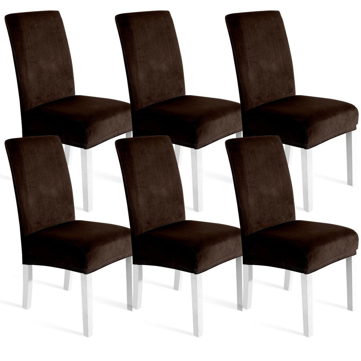 Samt Stuhlhussen 6er Set – Stretch, Waschbar & Kratzfest
