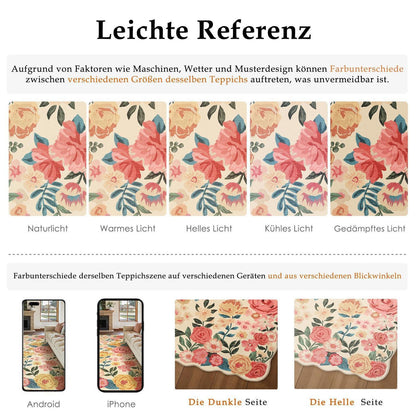 Wellenmuster Teppich Beige 200x300cm – Waschbarer Wohnteppich
