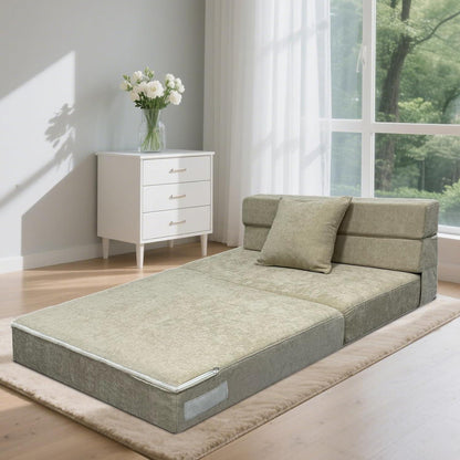 Klappsofa mit Schlaffunktion – Beiges Gästebett 100x190 cm
