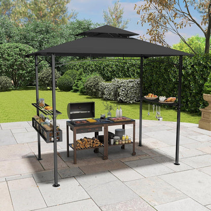 Grillpavillon 245x153cm mit Doppeldach & Stauraum