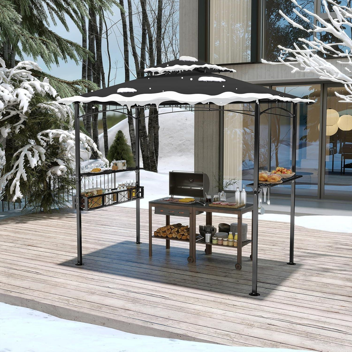 Grillpavillon 245x153cm mit Doppeldach & Stauraum