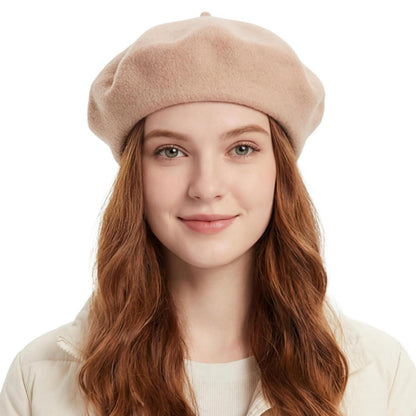 Baskenmütze Damen Wollmischung Beige – Klassisch & Vielseitig