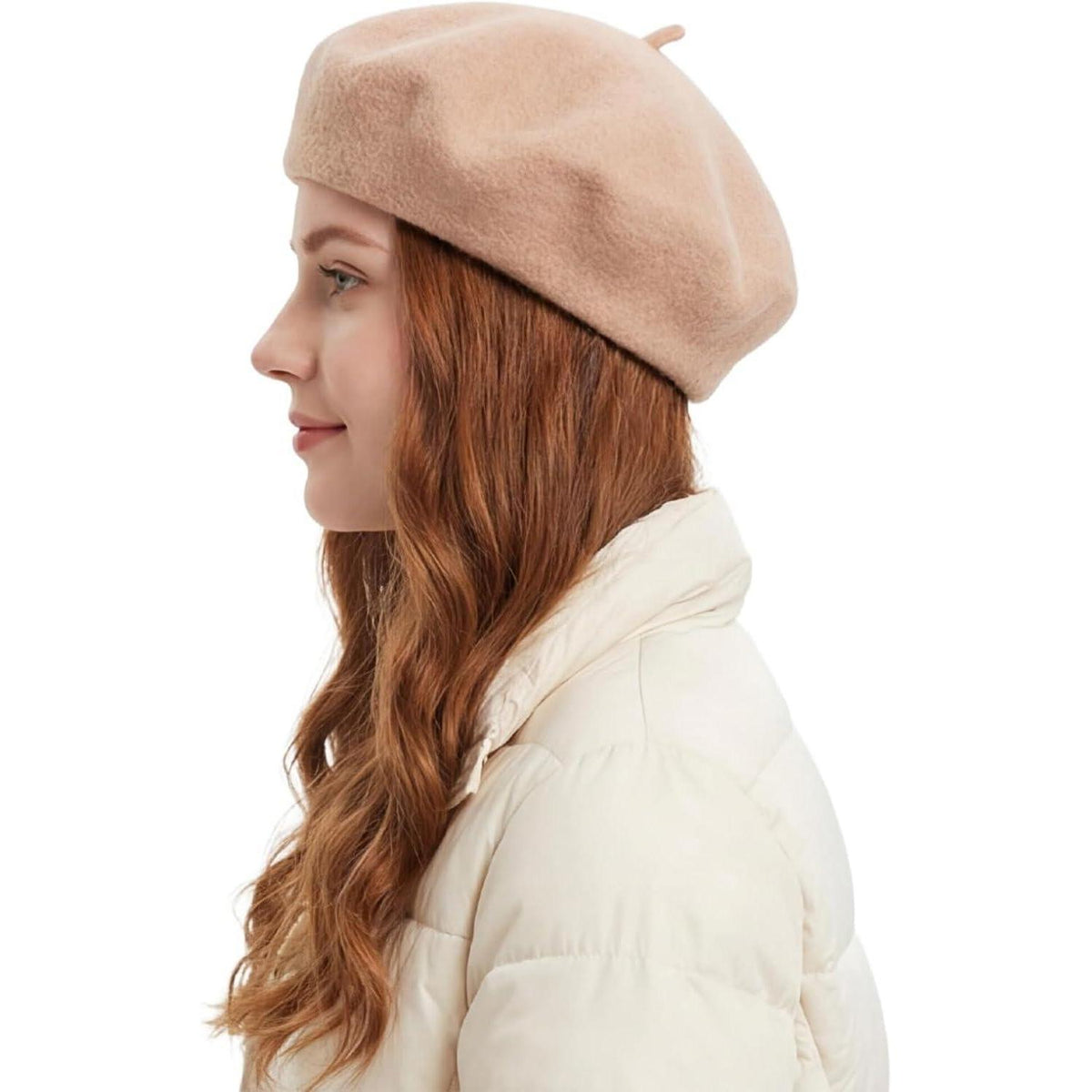 Baskenmütze Damen Wollmischung Beige – Klassisch & Vielseitig