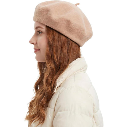 Baskenmütze Damen Wollmischung Beige – Klassisch & Vielseitig