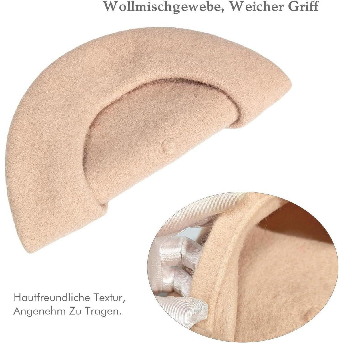 Baskenmütze Damen Wollmischung Beige – Klassisch & Vielseitig