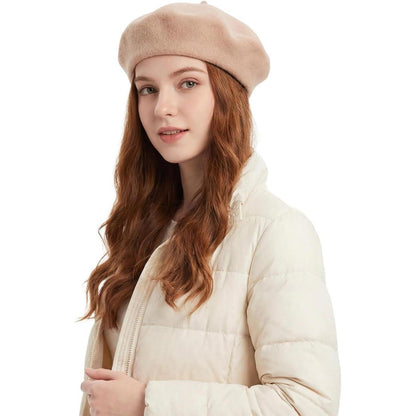 Baskenmütze Damen Wollmischung Beige – Klassisch & Vielseitig